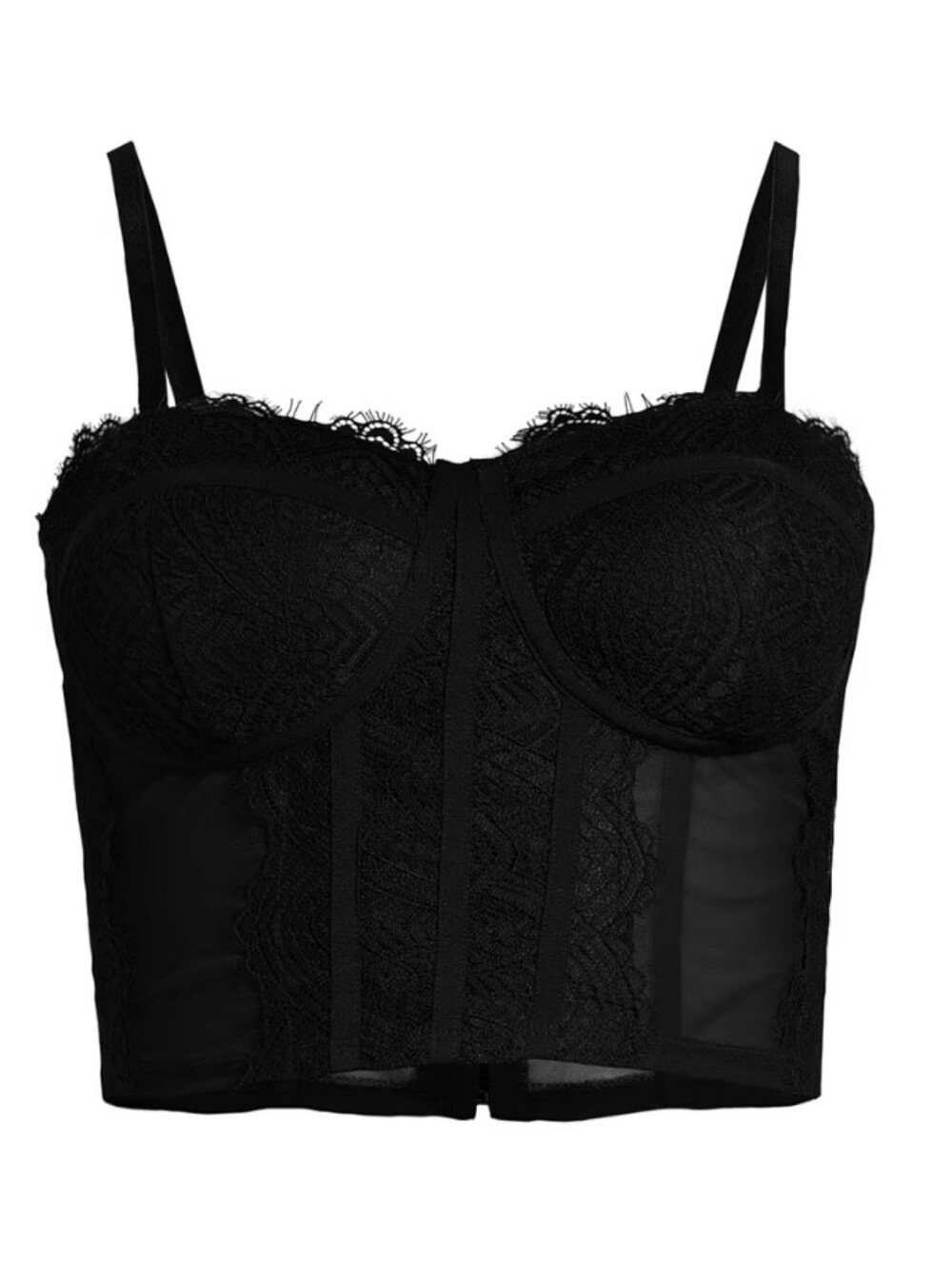Madden Black Lace Bustier Crop Top Grunge Sexy Fairy Witchy Rock Gothic Large